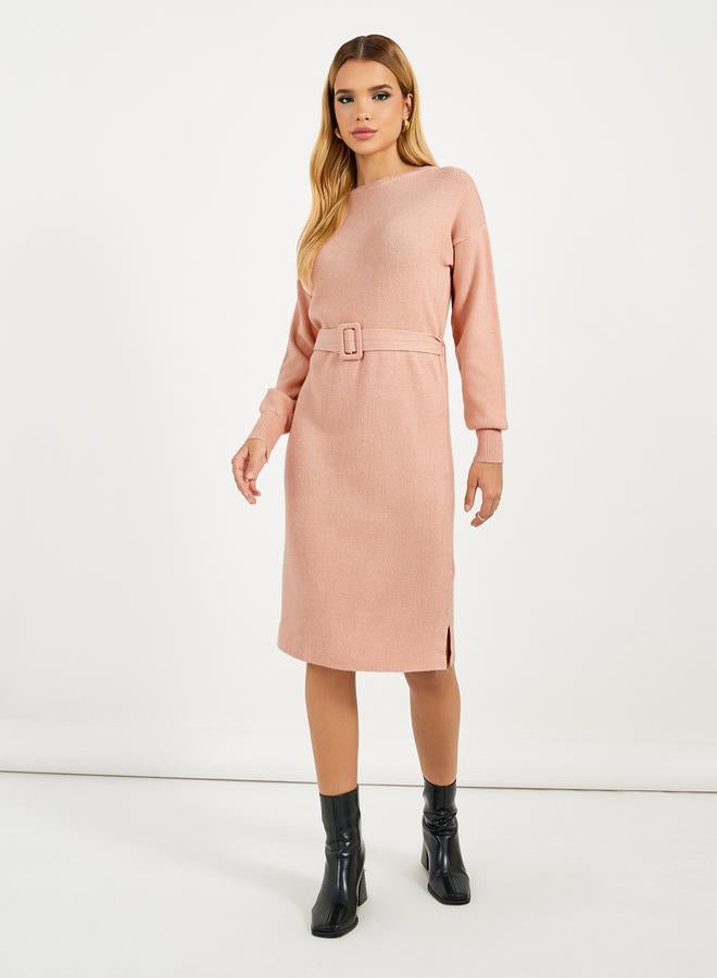 Styli Belted Knit Dress - Image 1