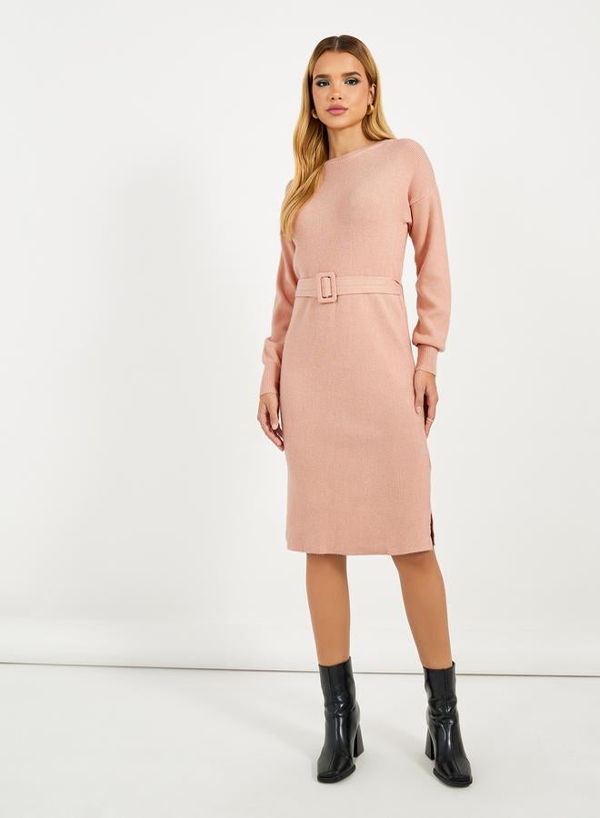 Styli Belted Knit Dress - Image 4