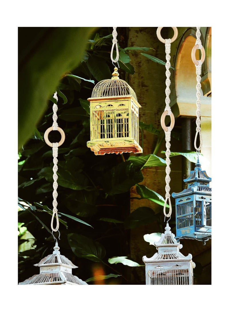 Excefore 6 Pack Plant Hanging Extenders, Connectable Macrame Durable Plant Hanger Rope with Wooden Ring, Handmade Woven Plant Basket Extender for Indoor Outdoor Plant Pot Holder - Image 5