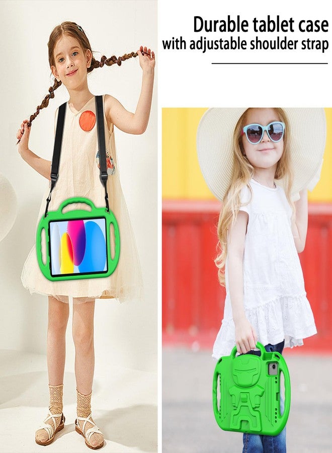 LTROP iPad 10th Generation Case for Kids, iPad 10.9 Inch Case 2022, iPad 10th Gen Case for Kids, with Shoulder Strap, Durable Handle Kickstand Child-Proof Bumper Case for iPad 10th Gen 10.9”, Green - Image 4