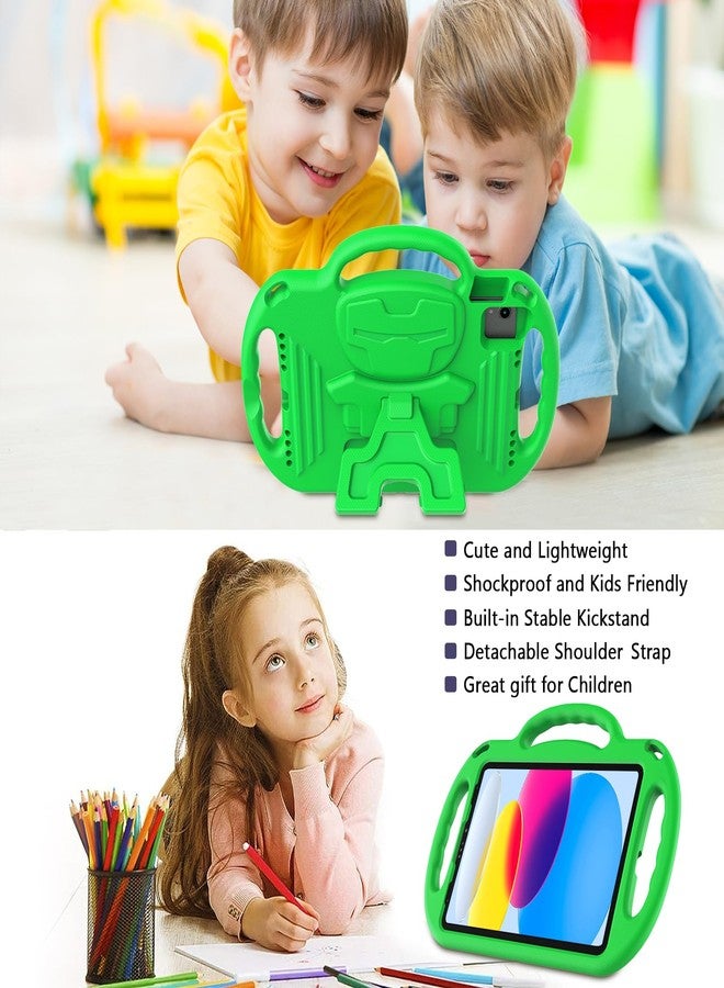 LTROP iPad 10th Generation Case for Kids, iPad 10.9 Inch Case 2022, iPad 10th Gen Case for Kids, with Shoulder Strap, Durable Handle Kickstand Child-Proof Bumper Case for iPad 10th Gen 10.9”, Green - Image 3