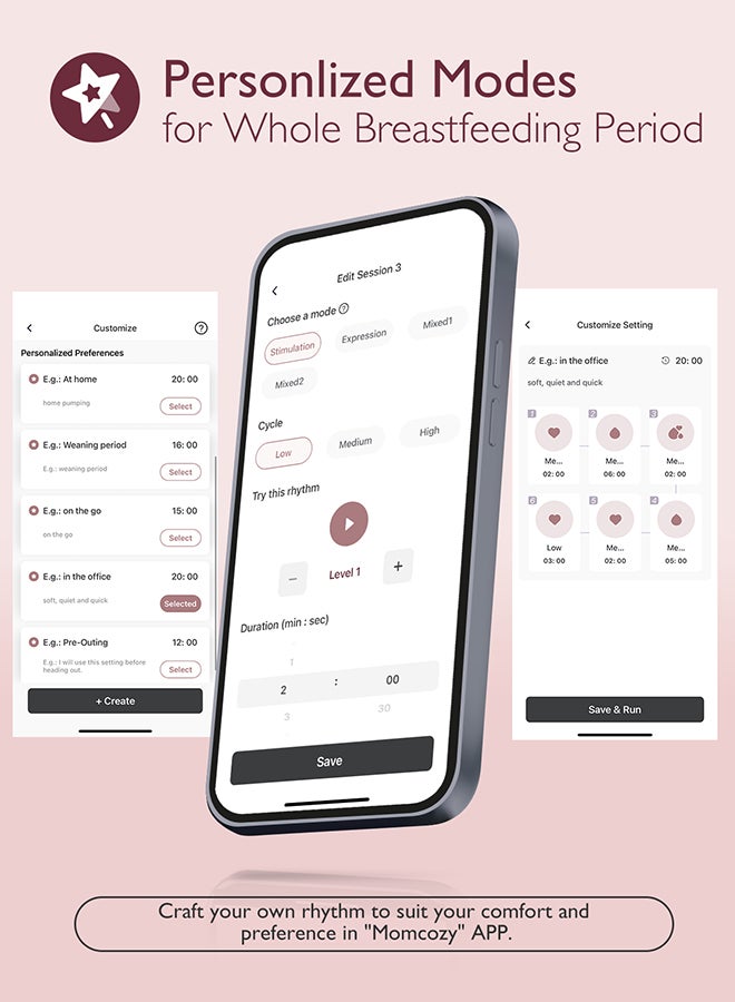 Momcozy Breast Pump Hands Free Mobile Flow | M9, App Discreet Control with Personalized Multi-Modes And 15 Levels, Independent Breastmilk Storage, Wearable Breast Pump M9 24mm, 2 Pack Cozy Red - Image 4