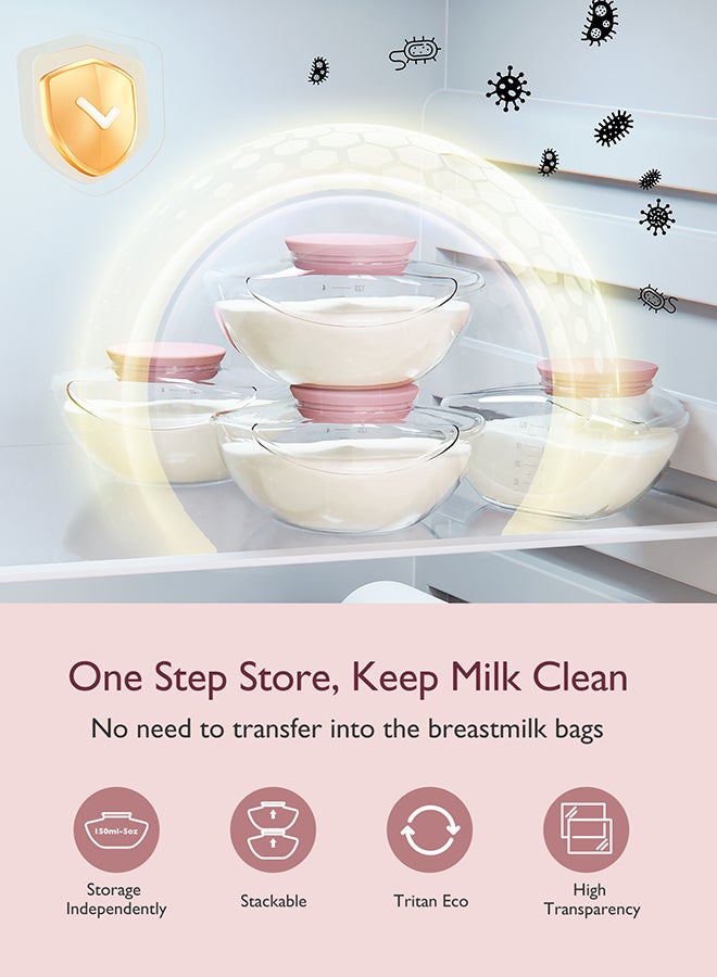 Momcozy Breast Pump Hands Free Mobile Flow | M9, App Discreet Control with Personalized Multi-Modes And 15 Levels, Independent Breastmilk Storage, Wearable Breast Pump M9 24mm, 2 Pack Cozy Red - Image 5