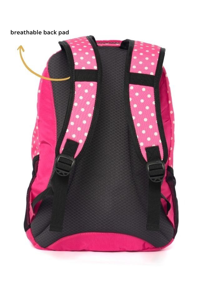 pierre cardin 2pcs Set Kids School Backpack with Pencil Case- Polka Pink Design Dimensions: 49x36x20cm  - Image 4