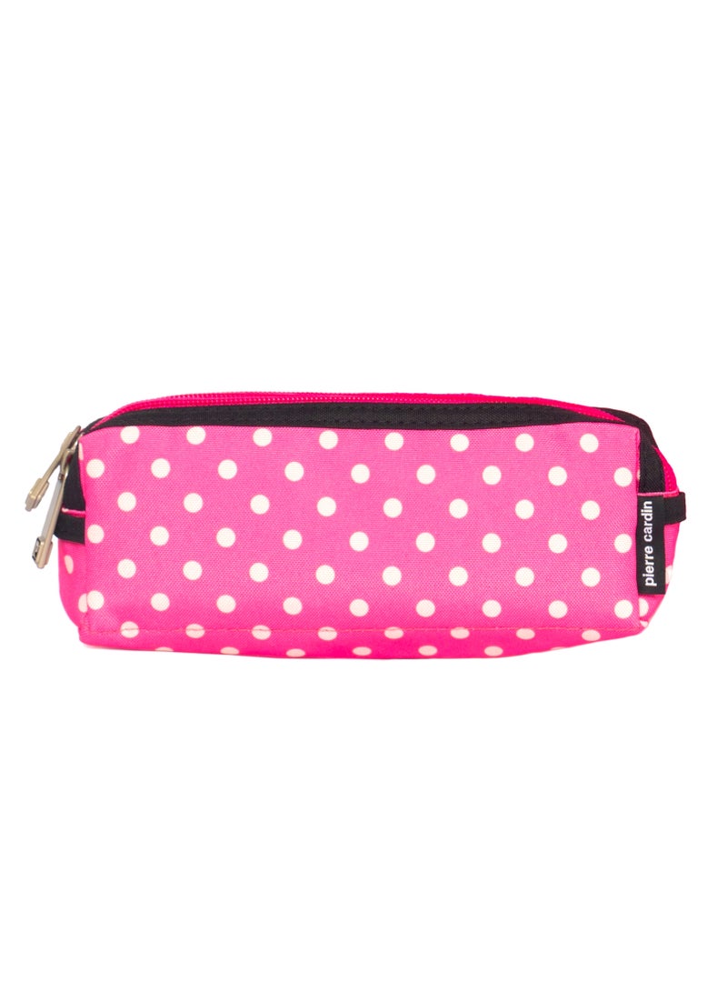 pierre cardin 2pcs Set Kids School Backpack with Pencil Case- Polka Pink Design Dimensions: 49x36x20cm  - Image 5