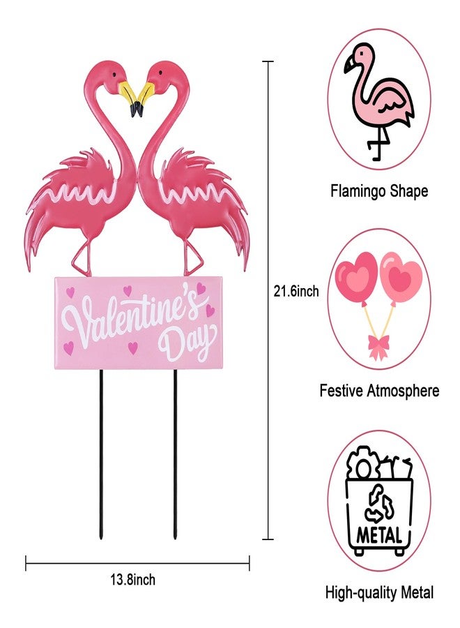 hogardeck Valentines Day Decorations Outdoor, Metal Flamingos Decorative Garden Stakes for Valentines Decor, Valentine's Day Yard Sign for Home Outside Lawn Porch Anniversary Wedding Party - Image 2