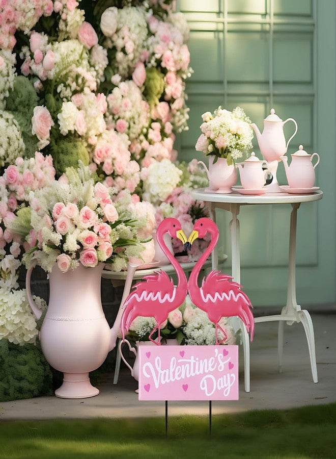 hogardeck Valentines Day Decorations Outdoor, Metal Flamingos Decorative Garden Stakes for Valentines Decor, Valentine's Day Yard Sign for Home Outside Lawn Porch Anniversary Wedding Party - Image 4