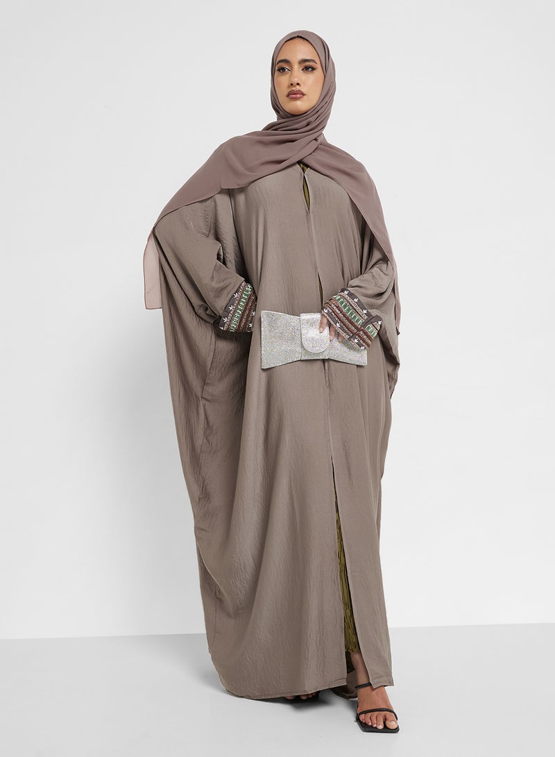 hayas closet Embellished Abaya with Sheila  - Image 1