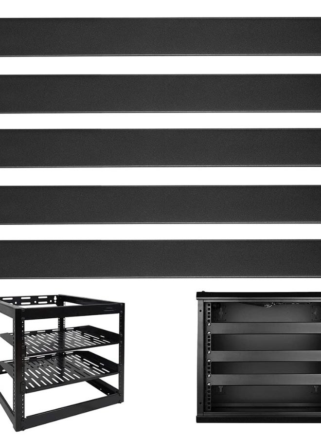 5 Pack Metal Rack Mount Filler Panels for 19 Inch Server Racks and Network Cabinets in Black Color - Image 1