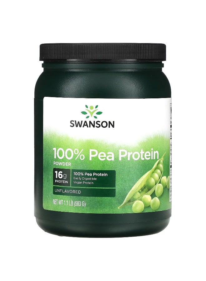 Swanson, 100% Pea Protein Powder, Unflavored, 1.1 lb (503 g) - Image 1
