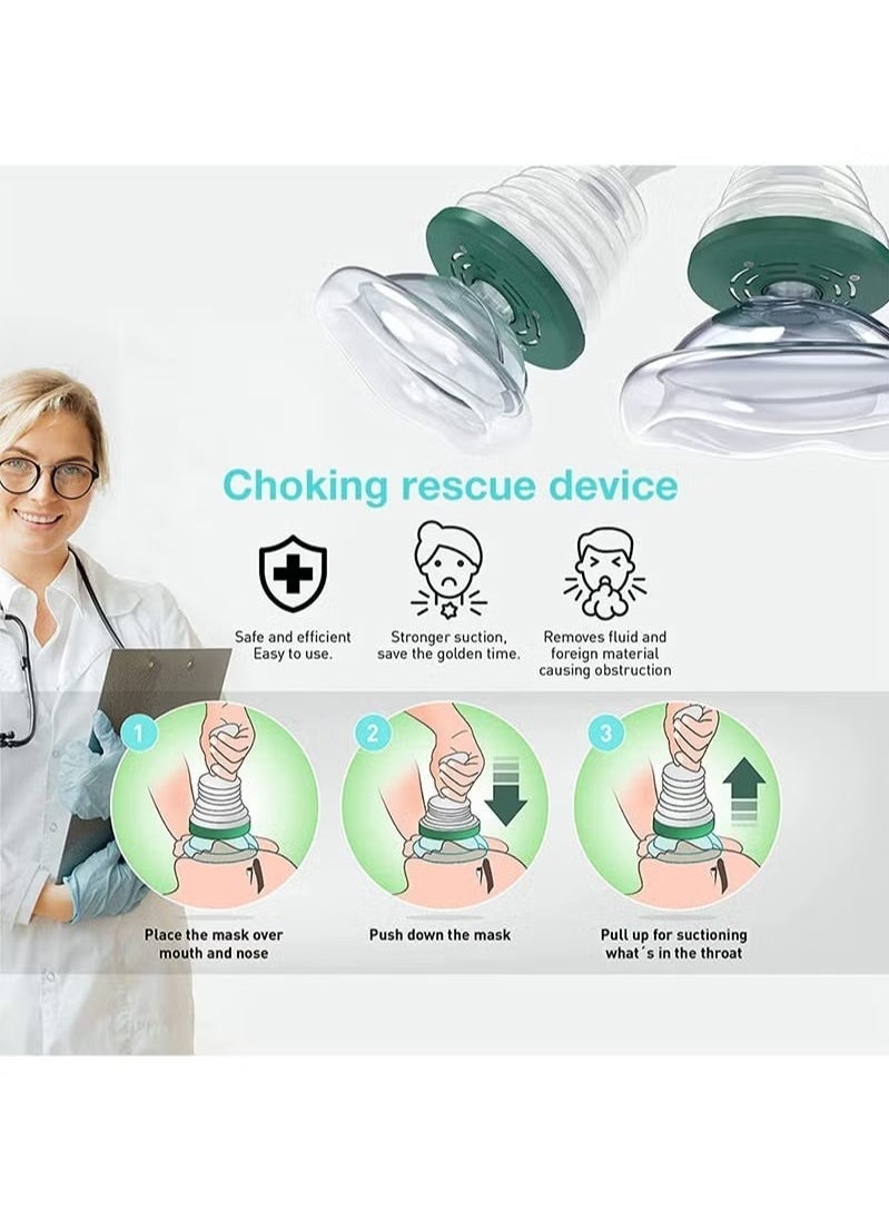 Choking Emergency Device Respiratory Training Trainer Rescue Mask CPR Device Rescue Device Training Products Family Removal Device for Suffocation Removing Blocked Objects Aid Device