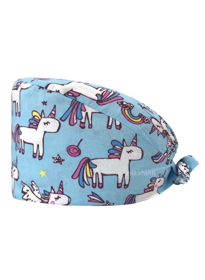 NIBEMINENT Surgical Scrub Cap Printing Medical Working Hat  Cotton Women Men Beautician Dust Proof Cooking Chef Nurse Head Caps