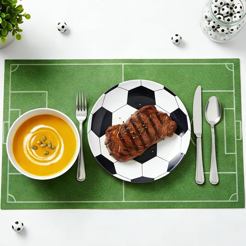 Webbylee طقم أدوات المائدة لكأس العالم، مكون من 12 قطعة من أطباق وأوعية الميلامين (6 أطباق + 6 أوعية) - طقم حفلات كرة قدم غير قابل للكسر لكأس العالم 2026، مناسب للاستخدام الخارجي وآمن للغسالة - Image 4