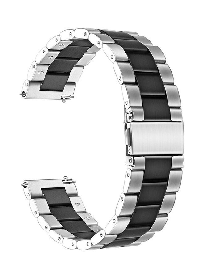NIBEMINENT Replacement Stainless Steel Smartwatch Strap Band For Huawei Watch Silver/Black - Image 1