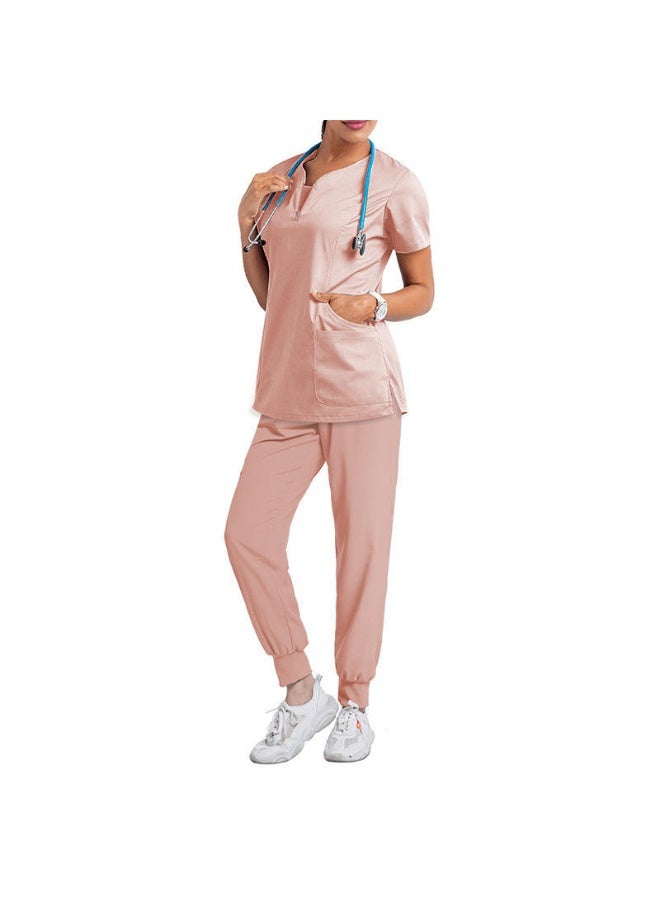 Loquat Womens Medical Scrubs Set Medical Uniform Set Pink - Image 2