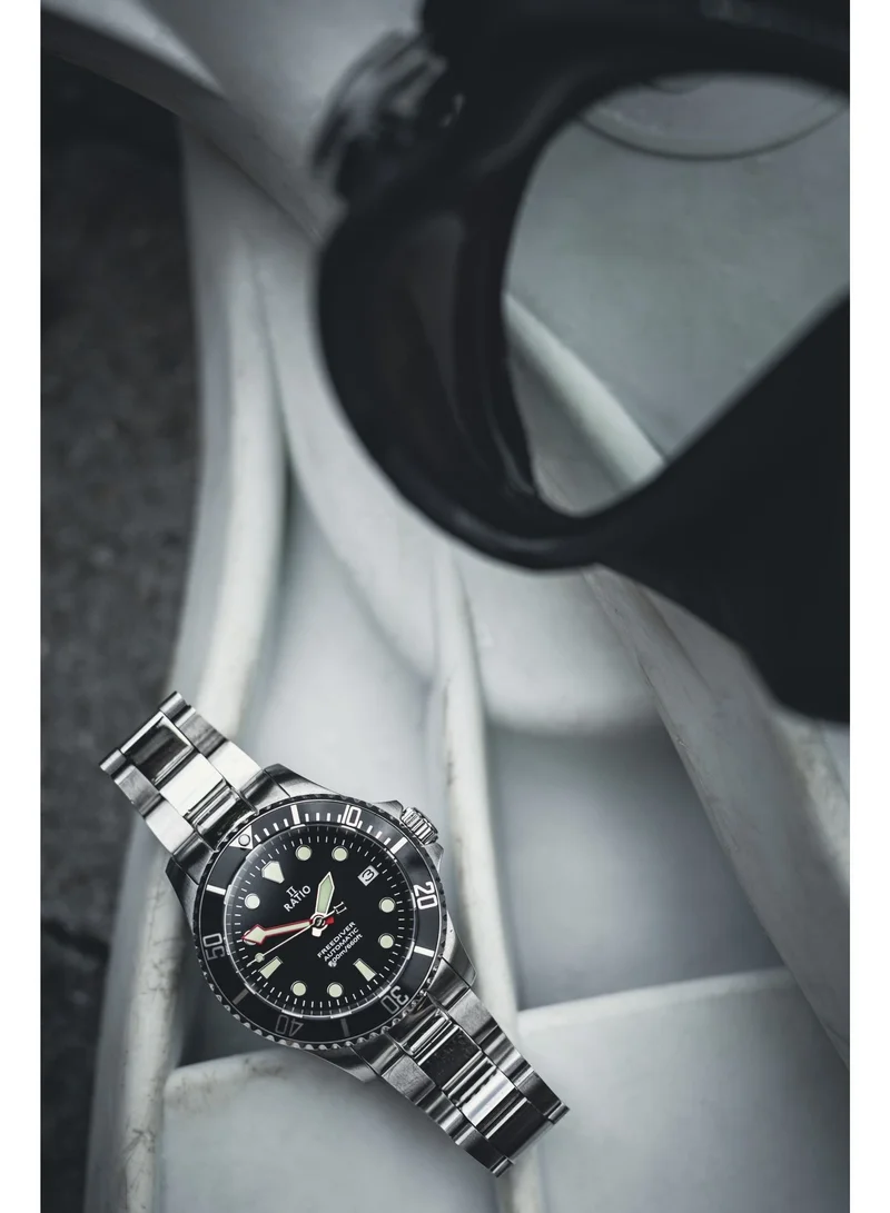 RATIO  Ratio FreeDiver Sapphire Stainless Steel Black Dial Automatic RTF041 200M Men's Watch for Men | Best Price UAE