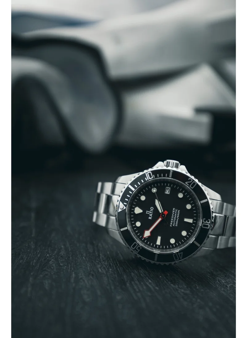 RATIO  Ratio FreeDiver Sapphire Stainless Steel Black Dial Automatic RTF041 200M Men's Watch for Men | Best Price UAE