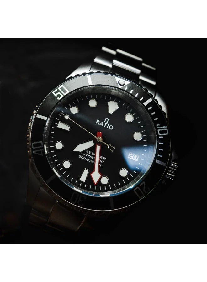 RATIO  Ratio FreeDiver Sapphire Stainless Steel Black Dial Automatic RTF041 200M Men's Watch for Men | Best Price UAE