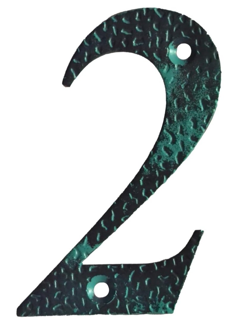 Momentum Metal Flat Door Number Two, Turquoise