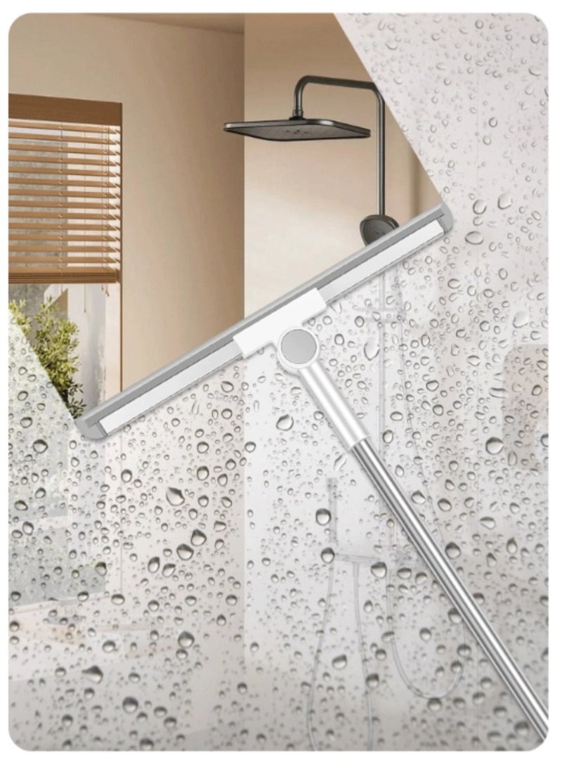 Magic Broom, Household Silicone Broom, Stainless Steel Telescopic Rod 125 cm, with 2 Scrapers, 180° Rotating Scraper Head, Suitable for Windows, Floors, Walls, Glass Doors - Image 4
