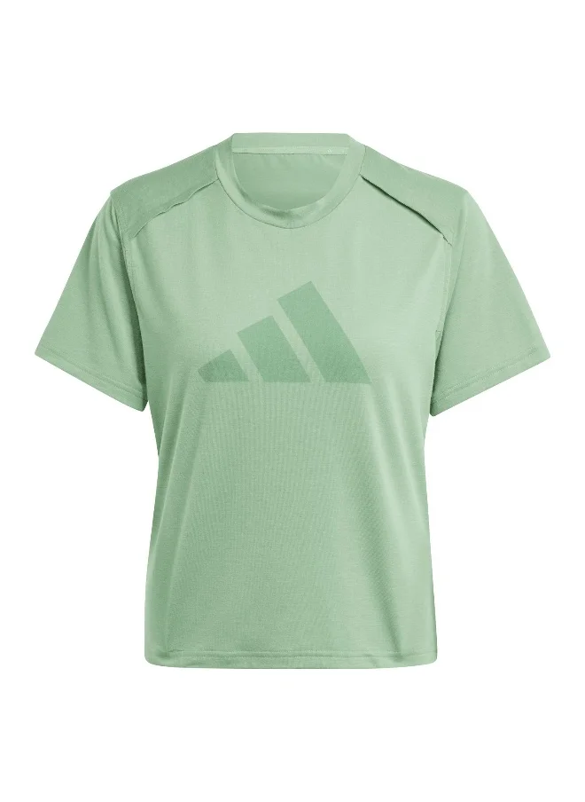 Adidas Adidas Power Bl Tee Green Training T-Shirts For Women Xs