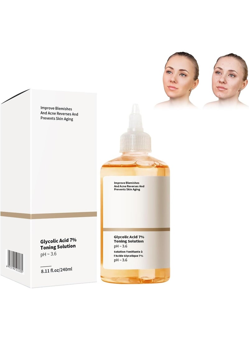 تونر حمض الجليكوليك 7% سعة 240 ملليلتر – محلول تقشير سطحي يساعد على تجديد البشرة وتحسين ملمسها لبشرة أكثر إشراقًا - Image 1