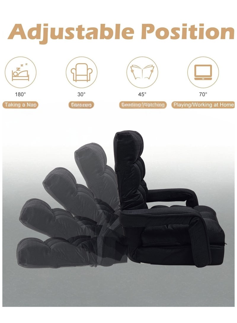 SMART HOME Multi-functional Folding Floor Chair with Adjustable Backrest – Floor Sofa for Relaxing, Reading, Napping, and Gaming – Comfortable Floor Seating for Home and Living Room - Image 4