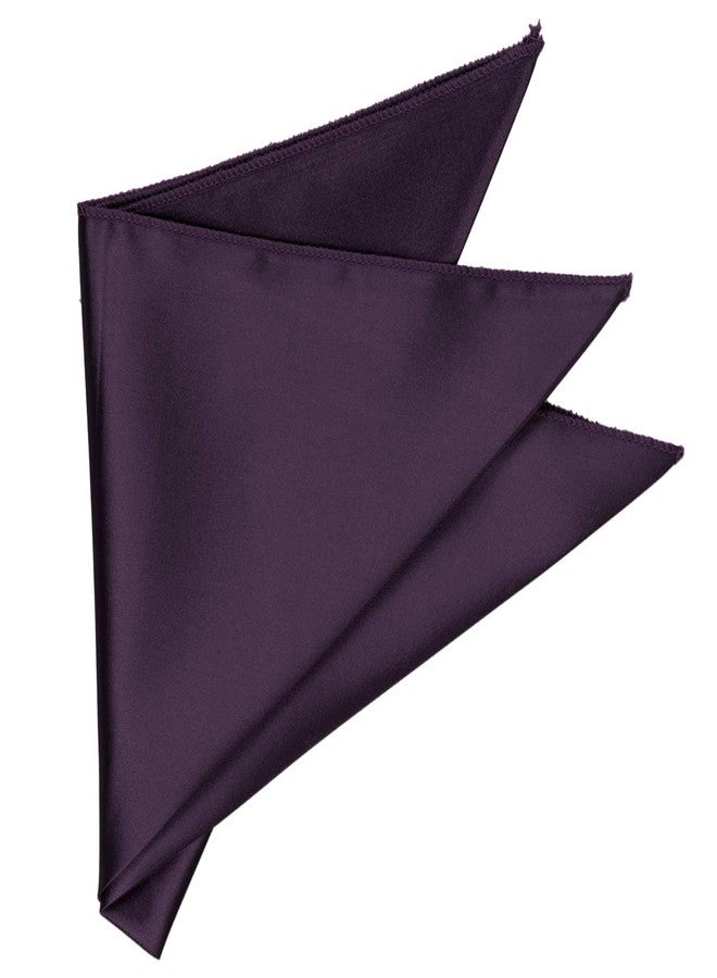 tiemart Eggplant Purple Solid Color Pocket Square - Image 3