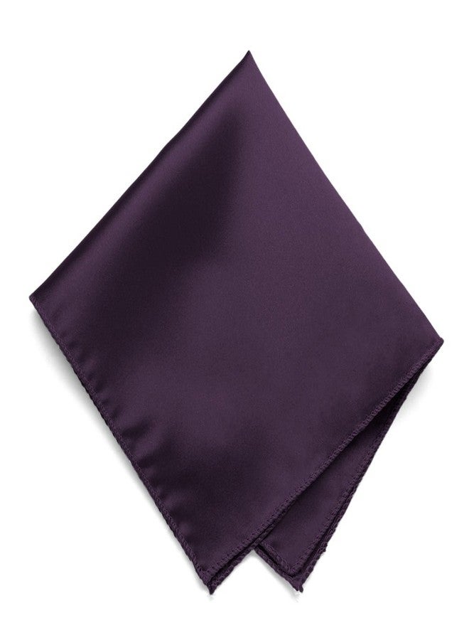 tiemart Eggplant Purple Solid Color Pocket Square - Image 1