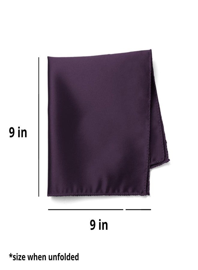 tiemart Eggplant Purple Solid Color Pocket Square - Image 2