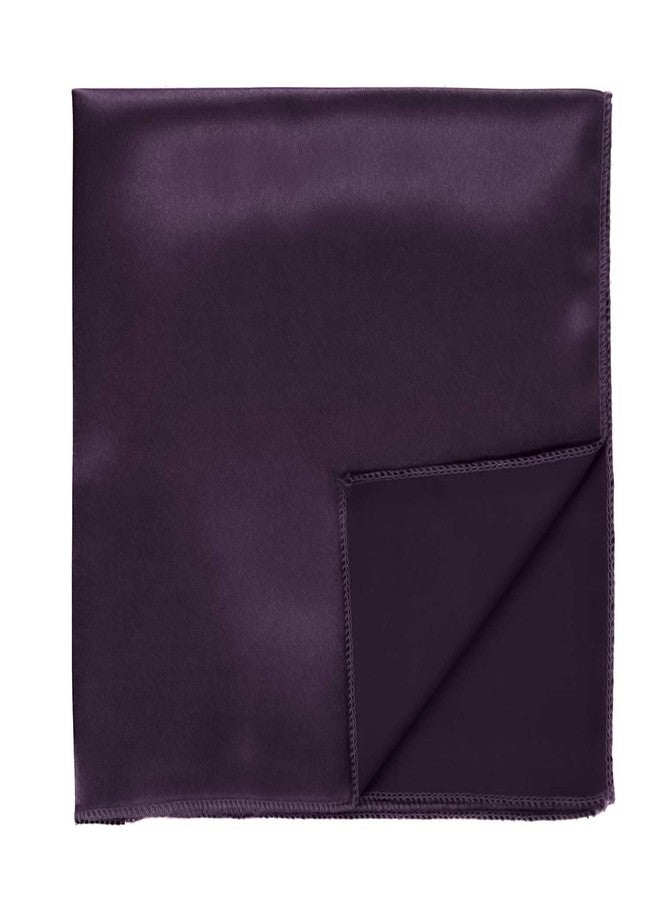 tiemart Eggplant Purple Solid Color Pocket Square - Image 4