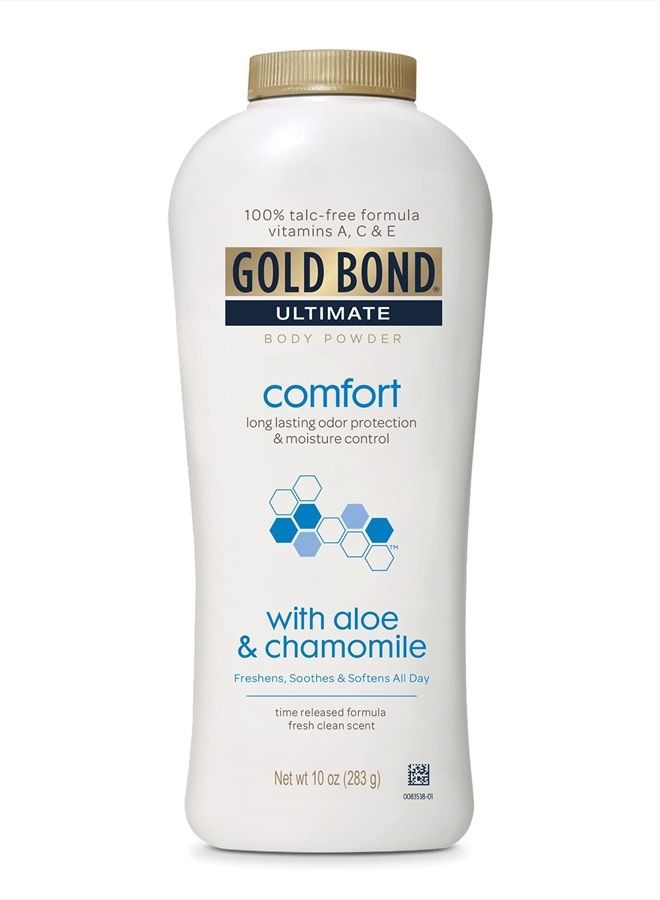 AMINZER Gold Bond Ultimate Comfort with Aloe Body Powder - 100% Talc-free, 10 Oz by Chattem - Image 1
