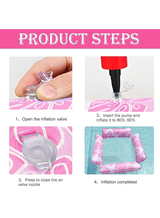 كاست ويف عبوتان من أرجوحات حمام السباحة القابلة للنفخ 4 في 1 كرسي شبكي عائم متعدد الأغراض للبالغين مثالي لحفلات حمام السباحة والمناسبات الصيفية والاسترخاء بجانب الماء - Image 5