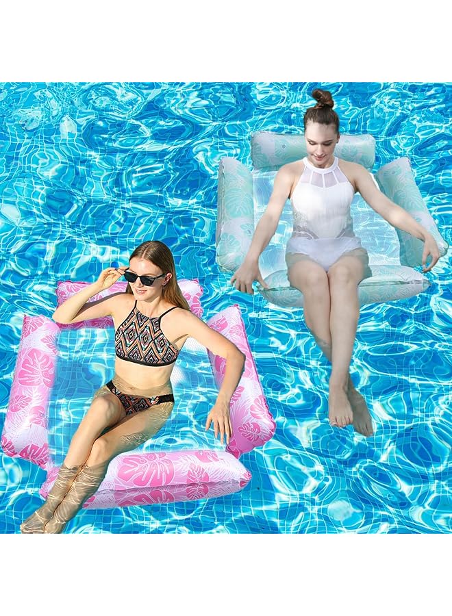 كاست ويف عبوتان من أرجوحات حمام السباحة القابلة للنفخ 4 في 1 كرسي شبكي عائم متعدد الأغراض للبالغين مثالي لحفلات حمام السباحة والمناسبات الصيفية والاسترخاء بجانب الماء - Image 1