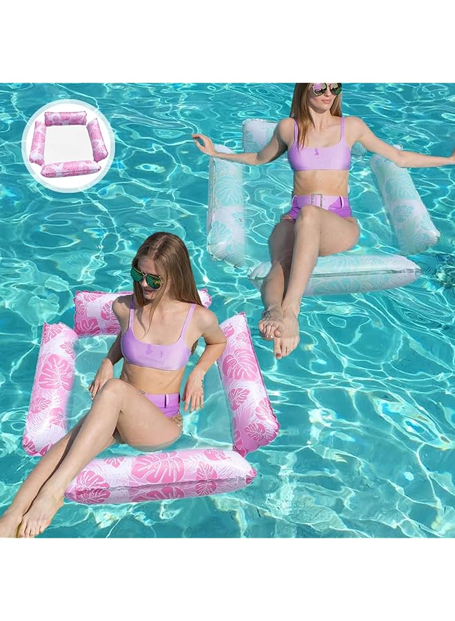 كاست ويف عبوتان من أرجوحات حمام السباحة القابلة للنفخ 4 في 1 كرسي شبكي عائم متعدد الأغراض للبالغين مثالي لحفلات حمام السباحة والمناسبات الصيفية والاسترخاء بجانب الماء - Image 4