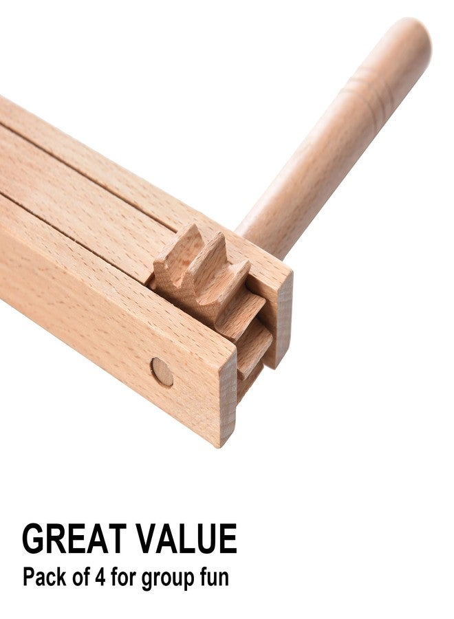 ميهي أربع قطع من الماتراكاس المكسيكية، أدوات إصدار الضوضاء الخشبية، أدوات إصدار الضوضاء ذات آلية السقاطة لفعاليات كرة القدم الرياضية، هدايا الحفلات، حفلات التخرج واحتفالات عيد الميلاد - Image 2