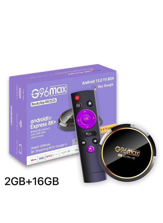 G96MAX AndroidTV Express 8K+ Rockchip RK3528 - Android 13.0 TV Box - Brilliant 8K+ Pictures Vivid HDR Colour & Voice Remote