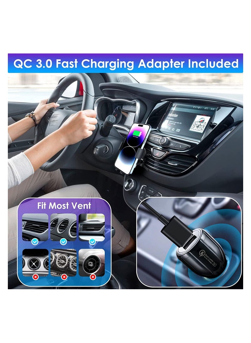 Excefore Wireless Car Charger for Samsung Galaxy Z Flip 5, [Dual Coils] Fast Charging Phone Car Mount for Air Vent Dashboard for Samsung Galaxy Z Flip 4/3/2, iPhone 14 - Image 2