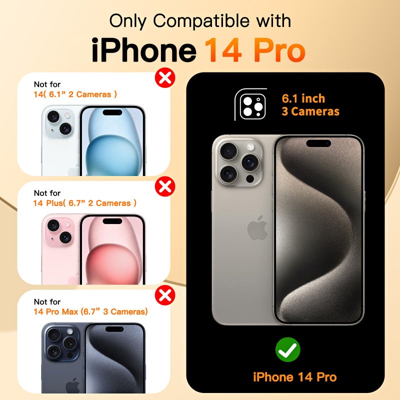 COOLQO for iPhone 14 Pro Case 6.1'' Upgraded 360Â° Spin Magnetic Stand [Compatible with Magsafe][Military Protection] Shockproof Protective Phone Holder Cover for iPhone 14 Pro, Black Gold - Image 2