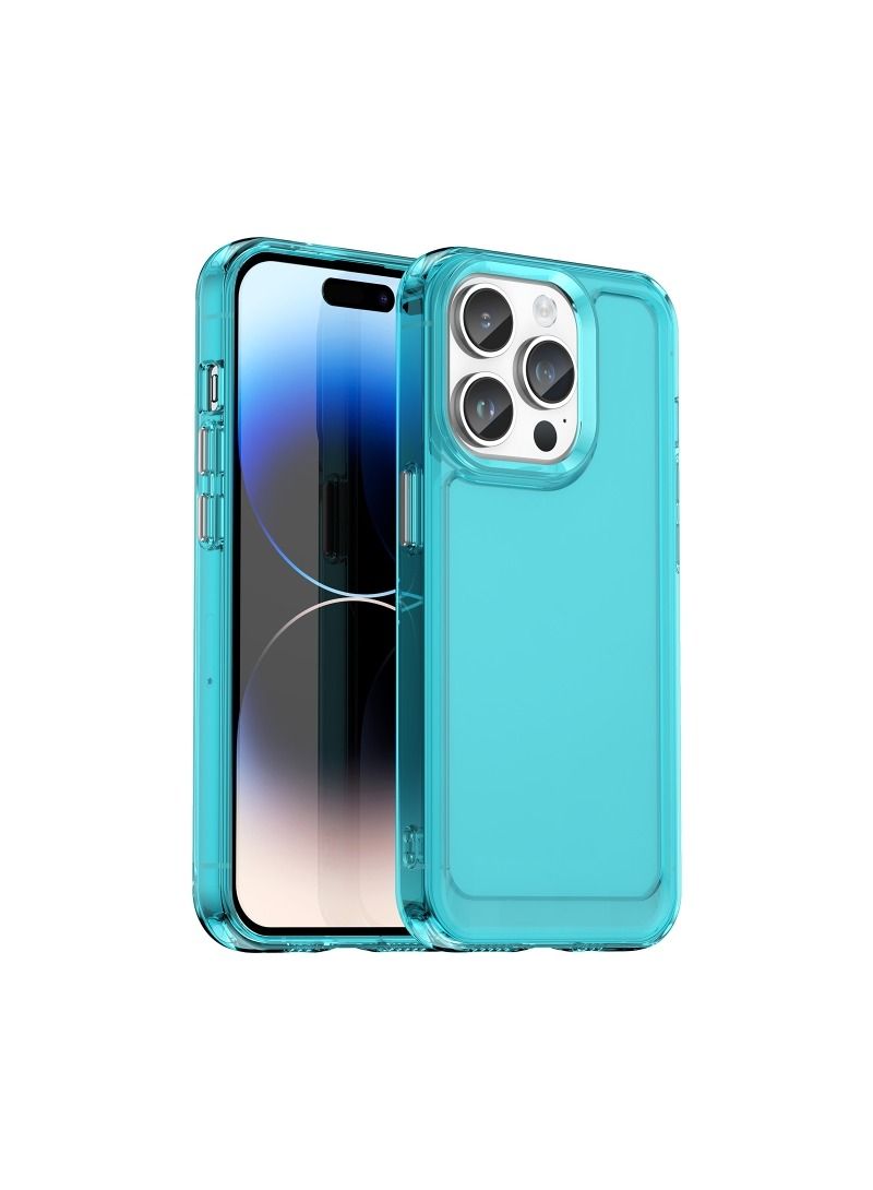 فيسوس لسلسلة الحلوى فون 15 الموالية جراب هاتف tpu شفاف أزرق