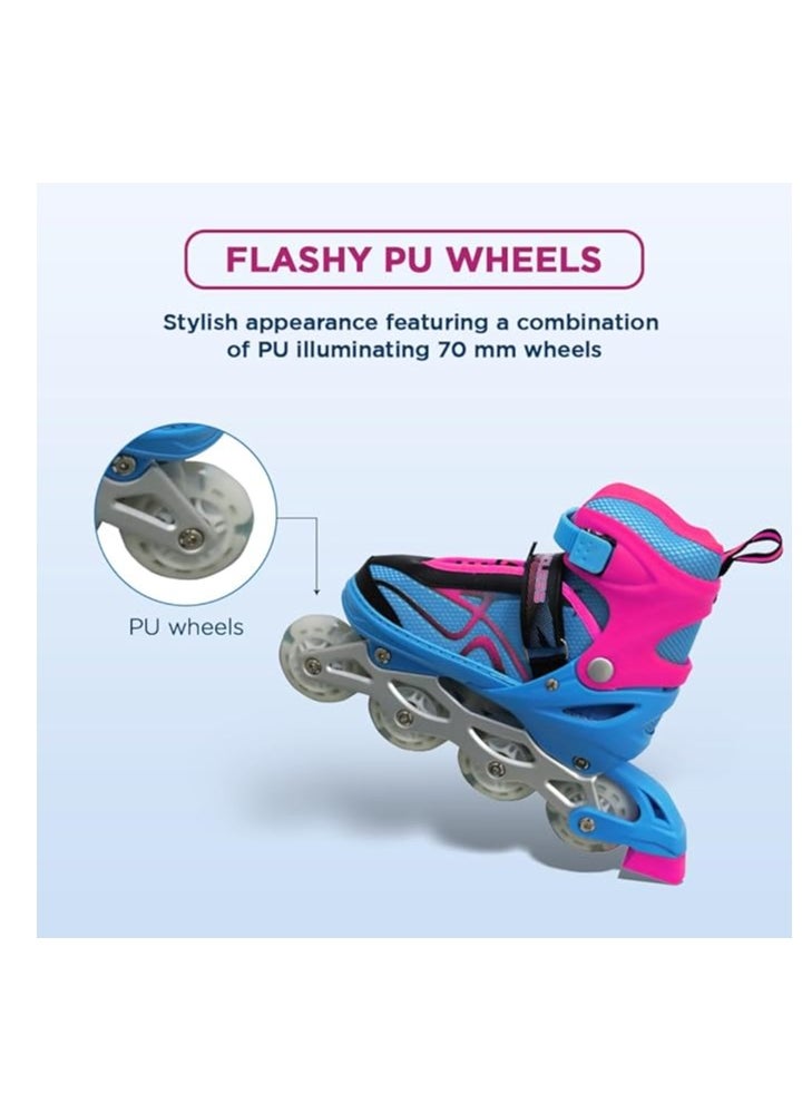 ENDLESS  EL1027 Inline Adjustable Skates Medium Size 34 EUR (UK 1.5) - 38 EUR (UK 5) for 6 to 12 Years | Aluminium Chassis and 70 mm PU Wheels | All Wheels Flash, ABEC 7 Bearings  - Image 5