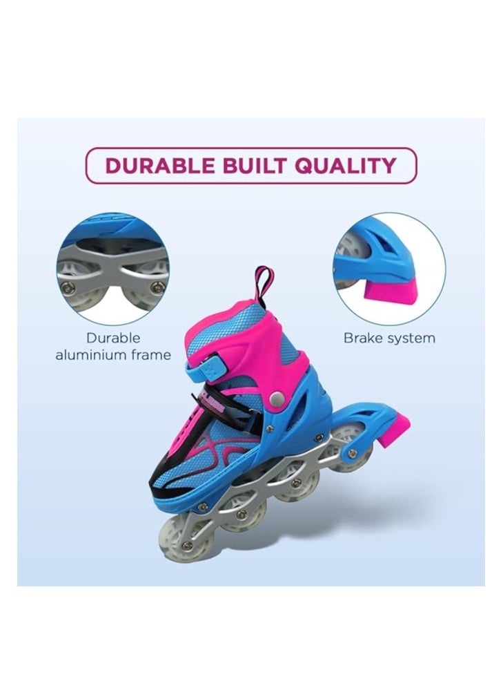 ENDLESS  EL1027 Inline Adjustable Skates Medium Size 34 EUR (UK 1.5) - 38 EUR (UK 5) for 6 to 12 Years | Aluminium Chassis and 70 mm PU Wheels | All Wheels Flash, ABEC 7 Bearings  - Image 4