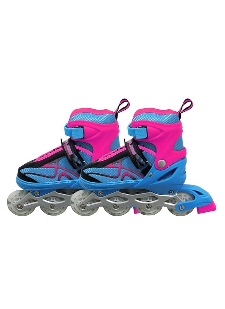 ENDLESS  EL1027 Inline Adjustable Skates Medium Size 34 EUR (UK 1.5) - 38 EUR (UK 5) for 6 to 12 Years | Aluminium Chassis and 70 mm PU Wheels | All Wheels Flash, ABEC 7 Bearings  - Image 1