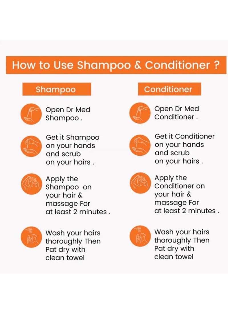 Dr.Med - DR MED Keratin & Argan Shampoo + Conditioner Duo Pack - Protect From UV Damages And Nourishes Scalp 350ML (pack of 2) - Image 1