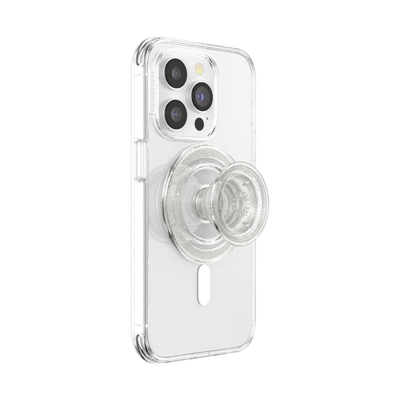 POPSOCKETS قبضة هاتف بوب سوكيتس لمغناطيس ماغسيف، حامل مغناطيسي، قاعدة هاتف، شفاف - لامع شفاف - Image 1