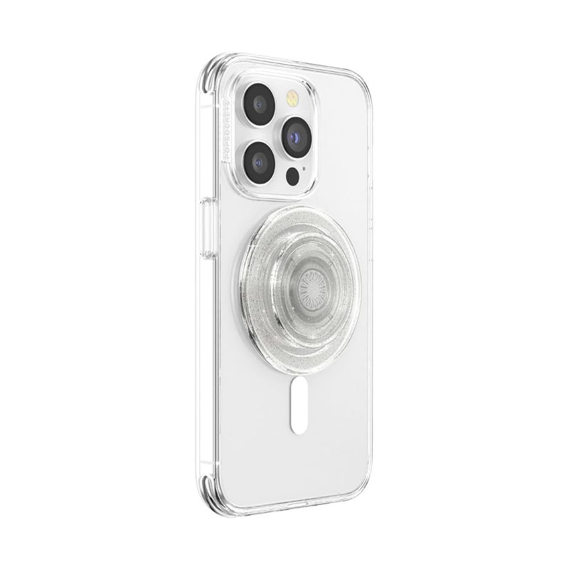 POPSOCKETS قبضة هاتف بوب سوكيتس لمغناطيس ماغسيف، حامل مغناطيسي، قاعدة هاتف، شفاف - لامع شفاف - Image 3