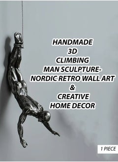 Athlete Rock Climbing Man Wall Sculpture – Handmade Resin 3D Climber Figurine, Nordic Retro Wall Hanging Decoration, Creative Home Décor, Unique Hand-Finished Climbing Man Statue - pzsku/Z4BF7C8C1DE90302FE76AZ/45/_/1740649892/b1648f73-a426-480c-96d0-745144609bd8