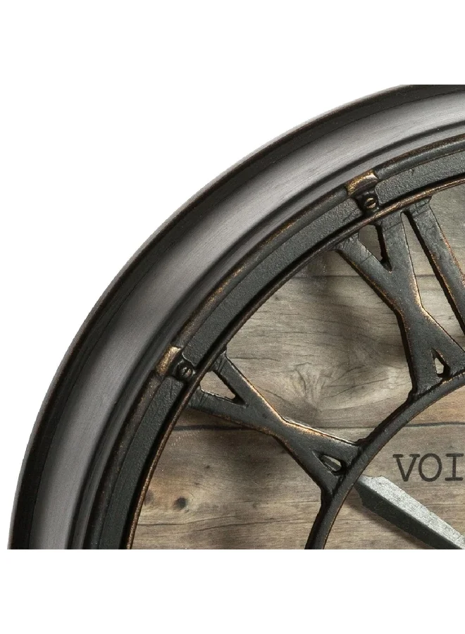 atmosphera Voie Round Analog Quartz Movement Wall Clock Brown 4.7 x 21 x 21 cm 162266