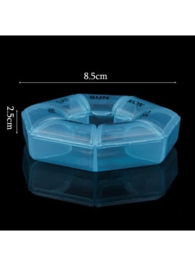 Portable 7 Day Weekly Pill Organizer, Solid Color Plastic Pill Storage Box, Compact Medicine Divider for Daily Use, Travel Pill Case for Health and Beauty Routine (Clear) - Image 2