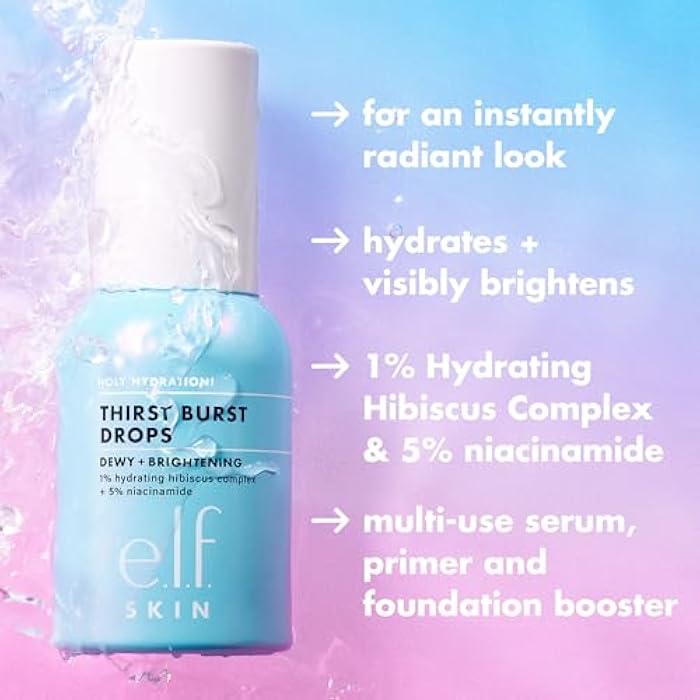 elf e.l.f. SKIN Holy Hydration! Thirst Burst Drops, Serum For A Radiant Complexion Instantly & Over Time, Made With Hyaluronic Acid, Vegan & Cruelty-Free - Image 4